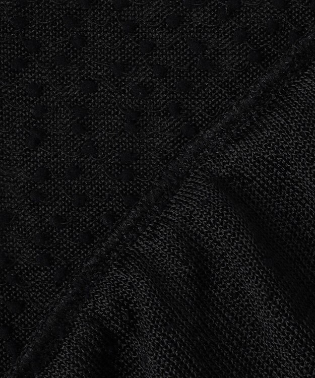 自由区 【カトリエムブーケ】Expression delicate ドットシアー・リボンスリーブトップス ブラック