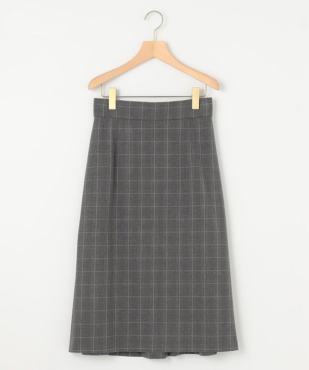 組曲 L 2WAYウォームストレッチ チェックスカート グレー系3