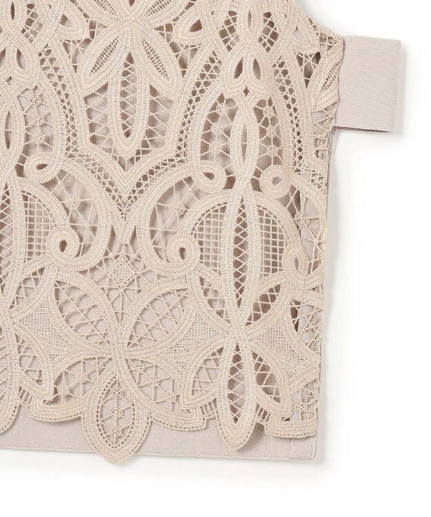 23区 【先行予約】エンブロイダリーレース ニットベスト ベージュ系