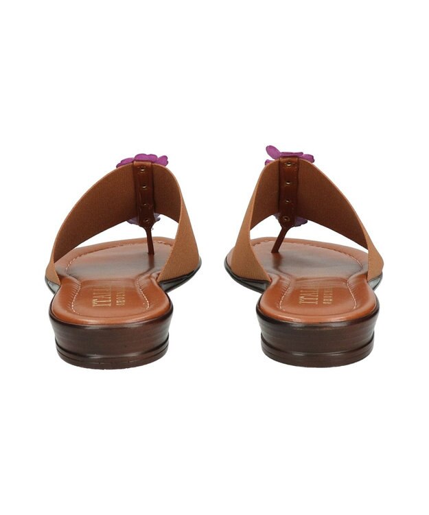 INTER-CHAUSSURES 【ITALIAN SHOEMAKERS】センターフラワートングサンダル ブラウン