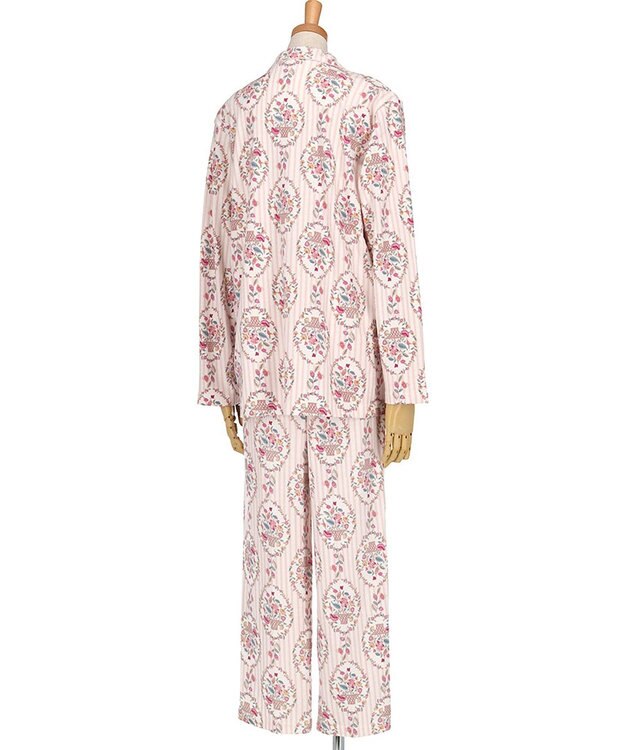 WACOAL ワコール_リラックス＆スリープ パジャマ 長袖 長ズボン 綿100％(本体) スムース素材 上下セット 前開き ミントン NDW417 /ワコール アイボリー