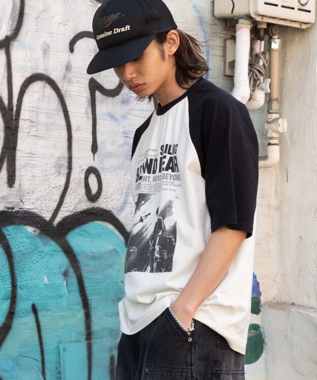 WEGO 【ユニセックス着用ITEM/MLサイズ展開】ヴィンテージライクラグラングラフィックT（SS） ブラックその他