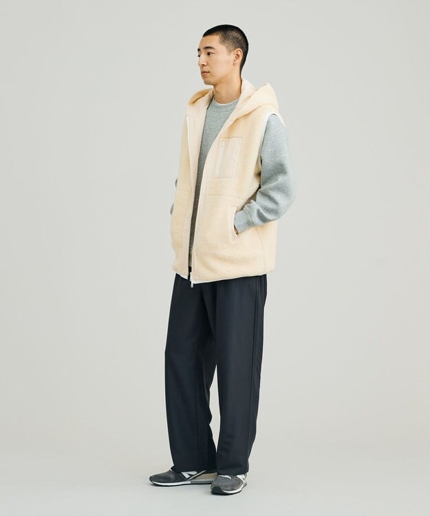 J.PRESS YORK STREET 【UNISEX】リバーシブル ボアベスト アイボリー系