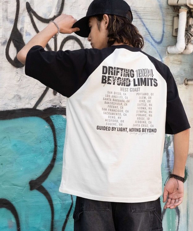 WEGO 【ユニセックス着用ITEM/MLサイズ展開】ヴィンテージライクラグラングラフィックT（SS） ブラックその他