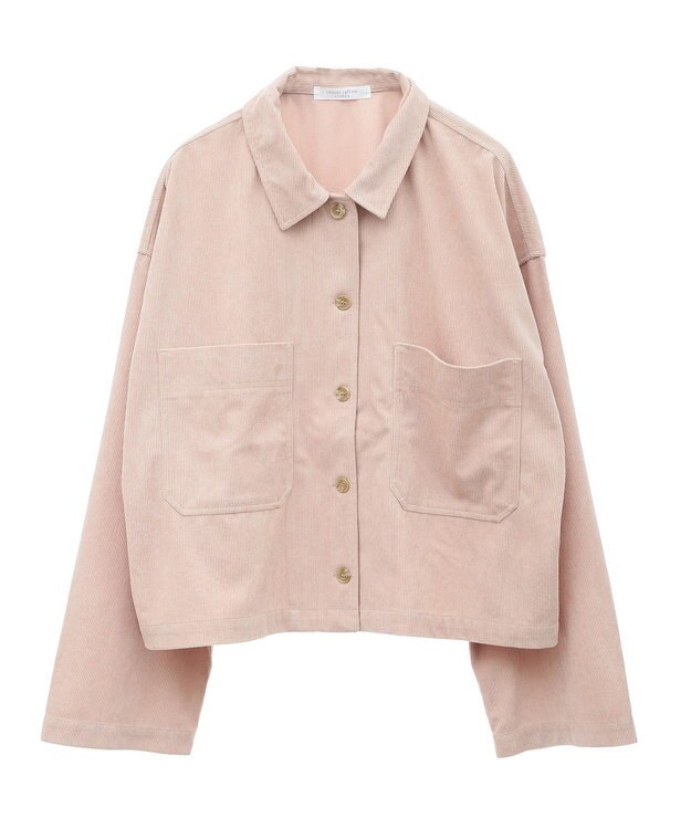 Green Parks ソフトコーデュロイショートシャツ Pink Beige
