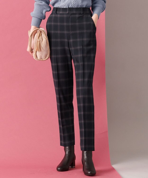 ANY SIS 【保温性あり/洗える】サーモ 2WAYストレッチ テーパード パンツ ネイビーベース