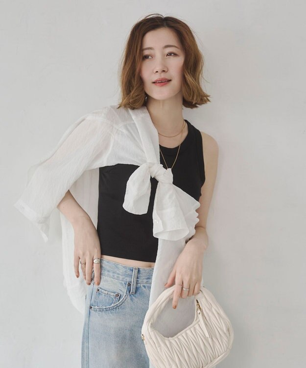 WEGO 【カップ付き】接触冷感なちゅ盛れカップインタンクトップ ブラック