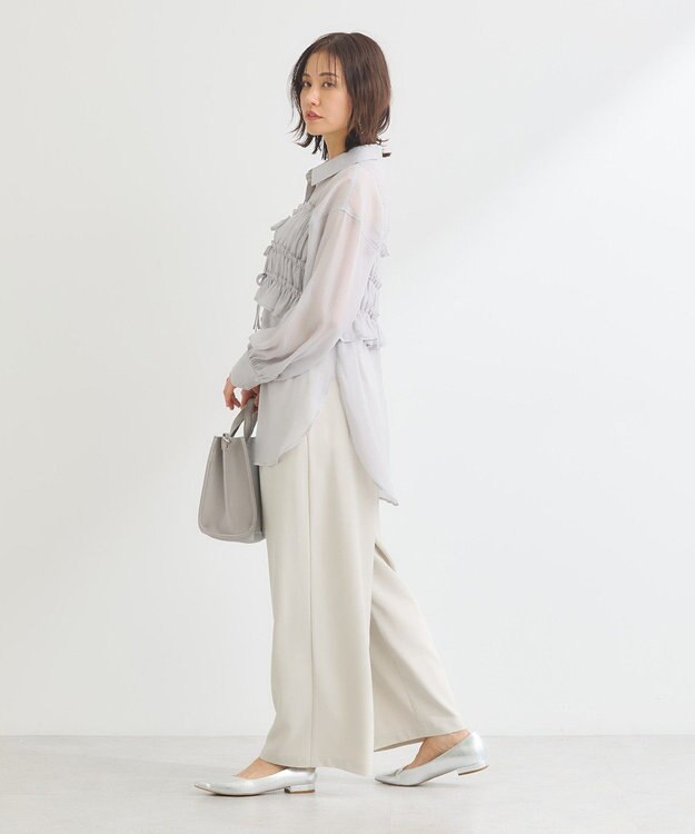 Green Parks ・ＥＬＥＮＣＡＲＥ　ＤＵＥ　サイドベルトタックパンツ Light Beige