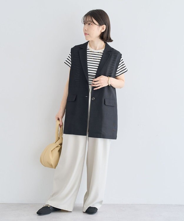 Green Parks ・ＥＬＥＮＣＡＲＥ　ＤＵＥ　サイドベルトタックパンツ Light Beige