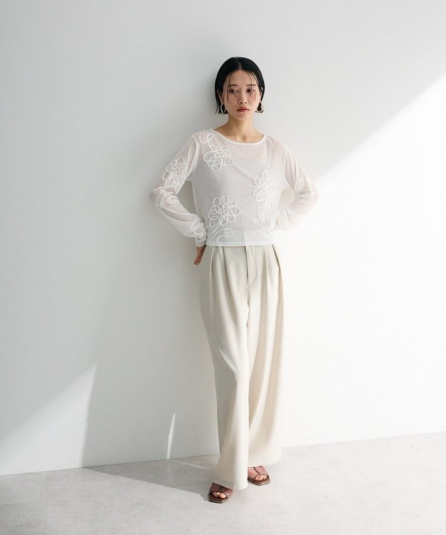 Green Parks ・ＥＬＥＮＣＡＲＥ　ＤＵＥ　サイドベルトタックパンツ Light Beige