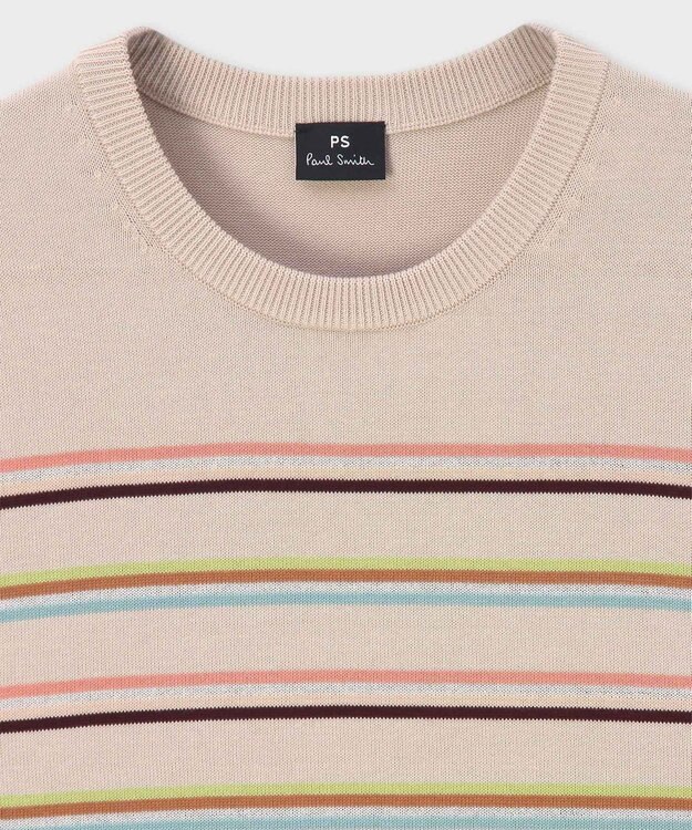 Paul Smith 【洗える】マルチボーダー ニット ワンピース エクリュ