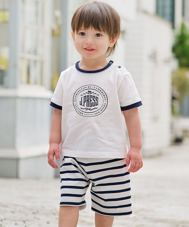 J.PRESS KIDS 【BOX付き】【80-90㎝】カーディガン&半袖Tシャツ&パンツ セット アイボリー系
