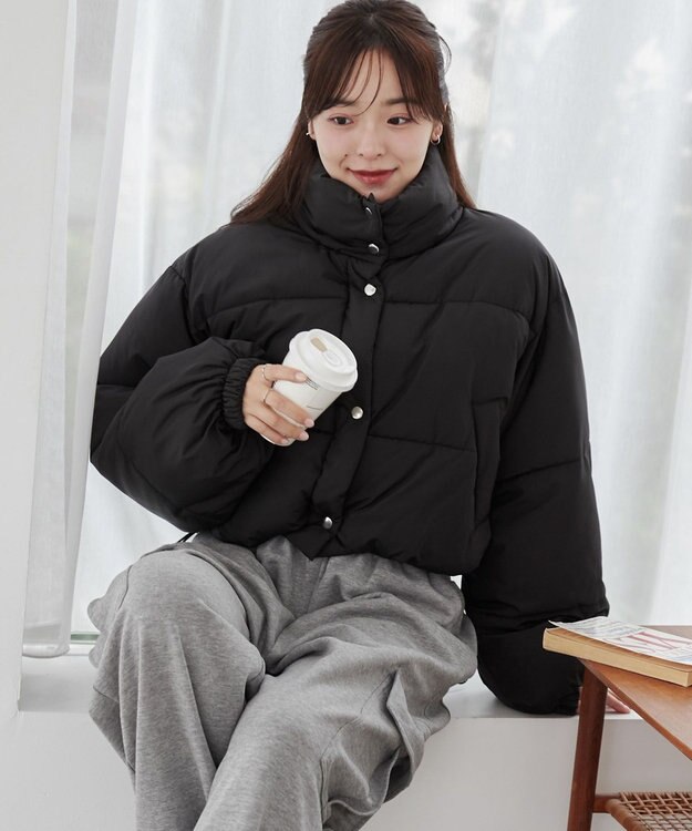 WEGO パディングショートブルゾン ブラック