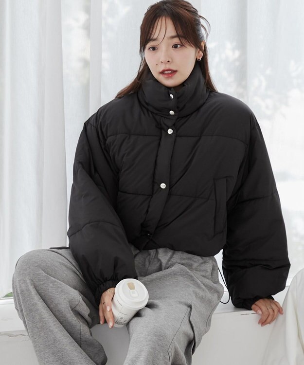 WEGO パディングショートブルゾン ブラック