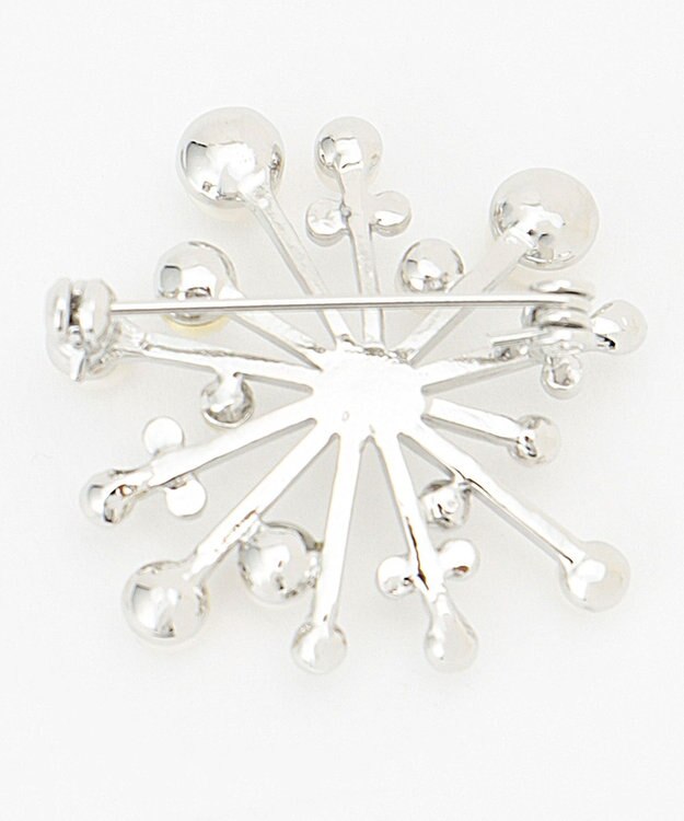 J.PRESS LADIES クリスタルパール ブローチ シルバー系