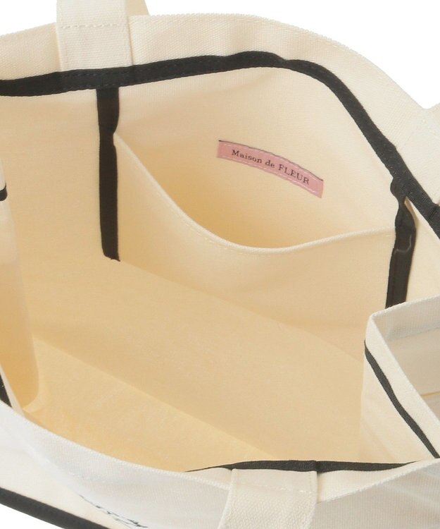 Maison de FLEUR パイピングスクエアトートバッグ Ivory