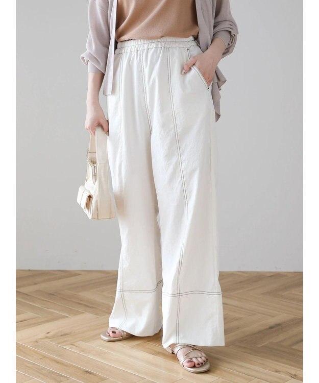 Green Parks ・ＳＵＧＡＲ　ＳＰＯＯＮ　配色ｓｔイージーパンツ Ivory