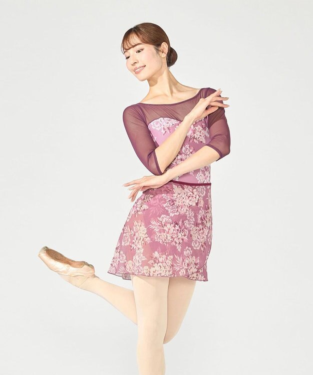 Chacott 6分袖レオタード ピンクPT