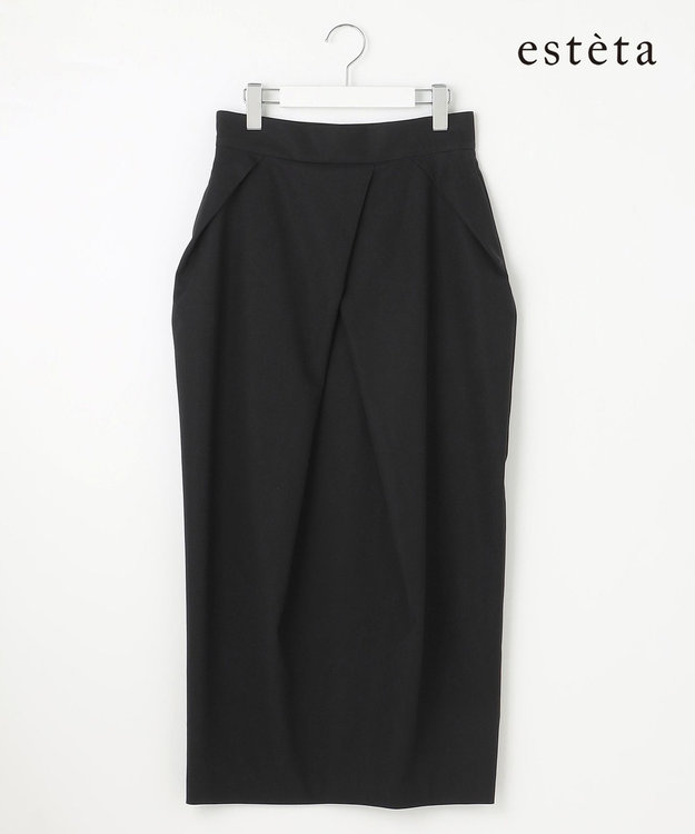 23区 L 【エステータ】コットンダブルクロス スカート ブラック系