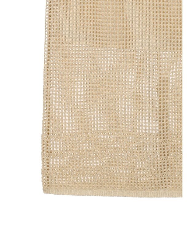 Green Parks ２ｗａｙ　メッシュ編みニットＩラインスカート（ペチ付き） Gold