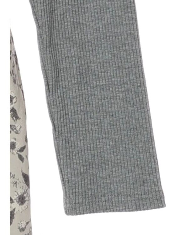 Green Parks ・ＥＬＥＮＣＡＲＥ　ＤＵＥ　リブ×フラワーキリカエワンピ Gray Mixture