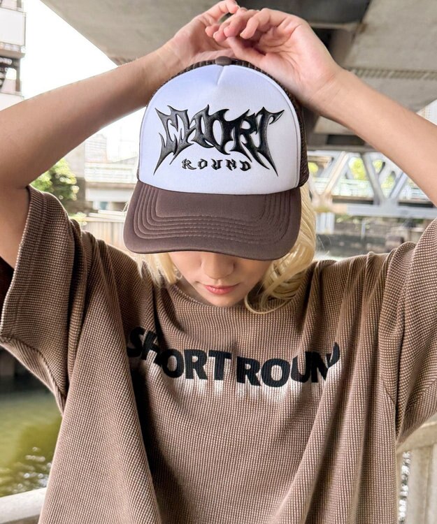 WEGO 【ユニセックス着用ITEM】3Dプリントメッシュキャップ ブラウン