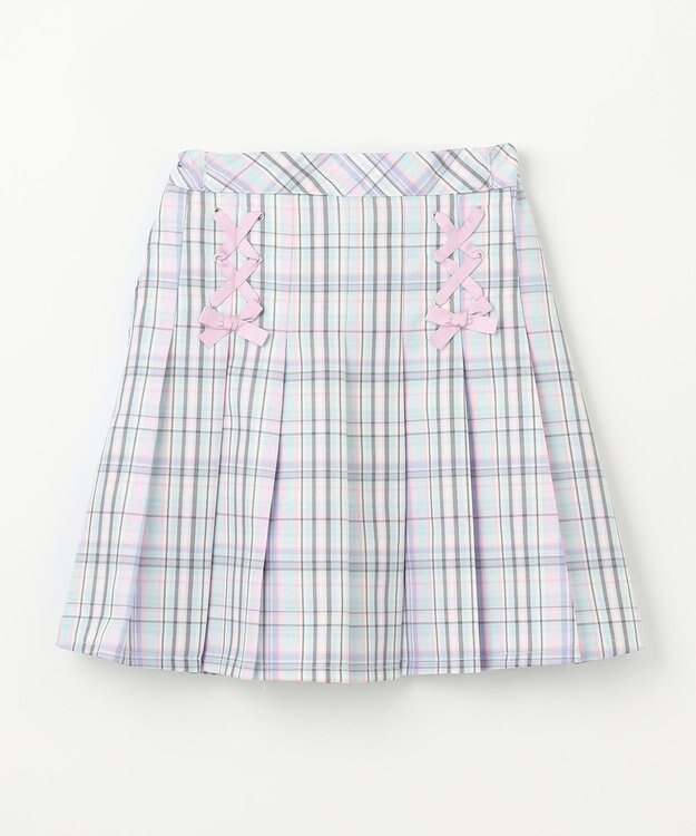 ANY KIDS チェック柄 ガーリー スカパン ミント系