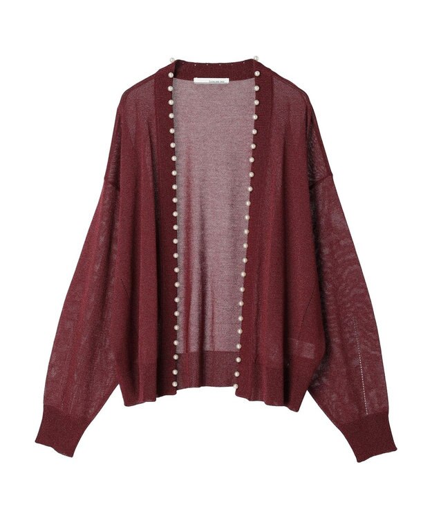Green Parks ・ＥＬＥＮＣＡＲＥ　ＤＵＥパールツキシアーカーディガン Bordeaux
