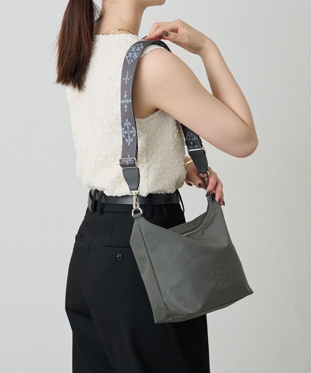 russet ＜320g/撥水性あり＞コーデュラナイロン2wayシンプルショルダーバッグ(CE-1536) Gray