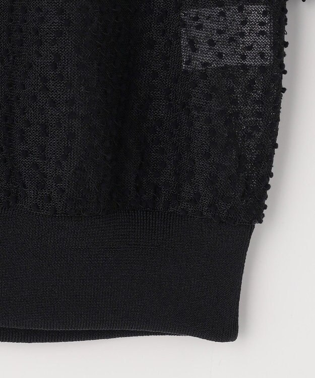 自由区 【カトリエムブーケ】Expression delicate ドットシアー・リボンスリーブトップス ブラック