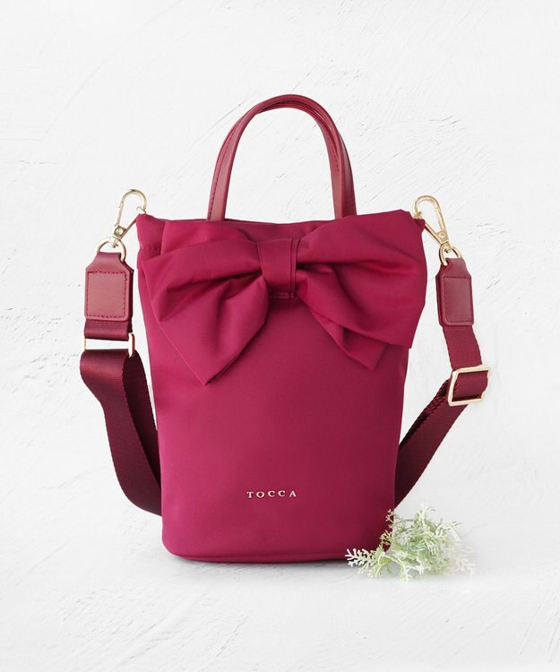 TOCCA 【泉里香さん着用】RIBBON KNOT NYLON MULTI BAG ナイロンマルチバッグ レッド系