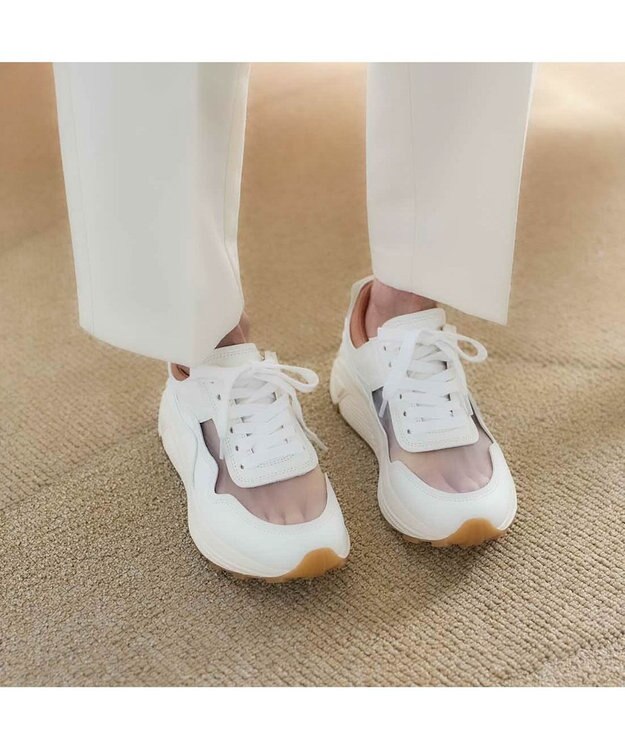 MODE ET JACOMO <carino>シースルー厚底スニーカー ホワイトコンビ