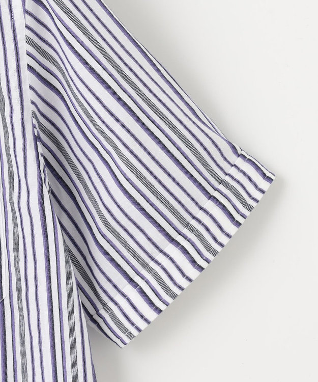 JOSEPH ABBOUD 【キングサイズ・サステイナブル】ソアロンストライプ シャツ パープル系1