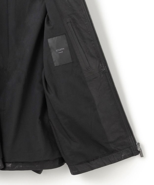JOSEPH HOMME 新素材【シャツ感覚で羽織れる軽さ】シュリンクエアレザー　ブルゾン ブラック系