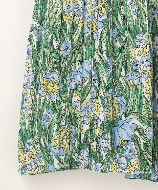 GRACE CONTINENTAL フラワープリントティアードミニワンピース グリーン