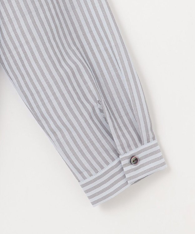 J.PRESS LADIES L シアーピンストライプ カットソー スカイブルー×スレート系1