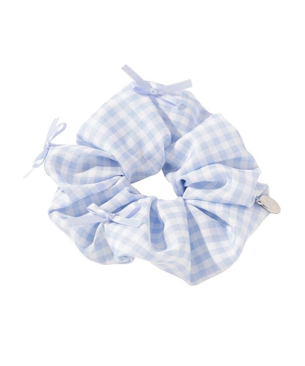 Maison de FLEUR ブルーマニアリボンギンガムシュシュ Light Blue