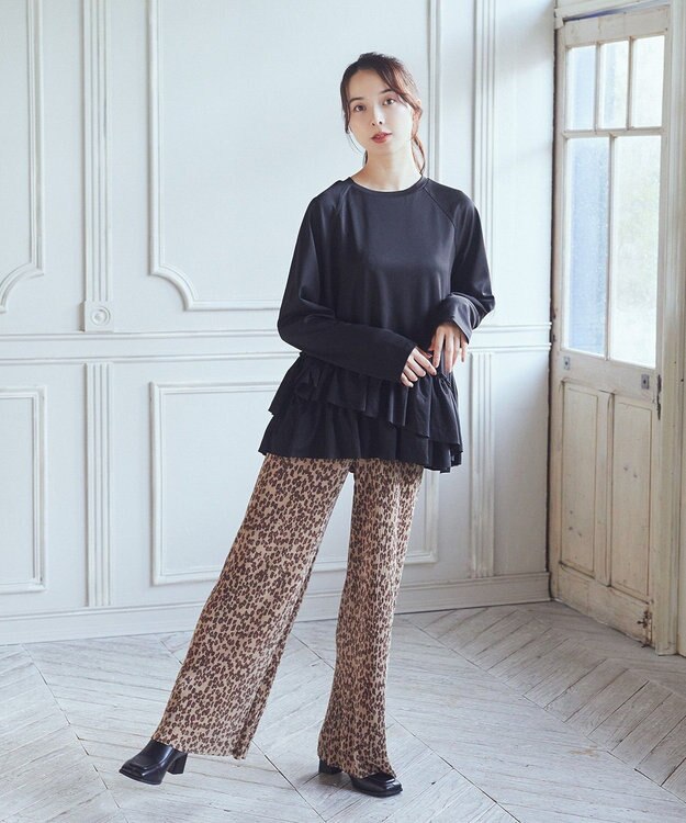 earth music&ecology フリルヘムプルオーバー Black