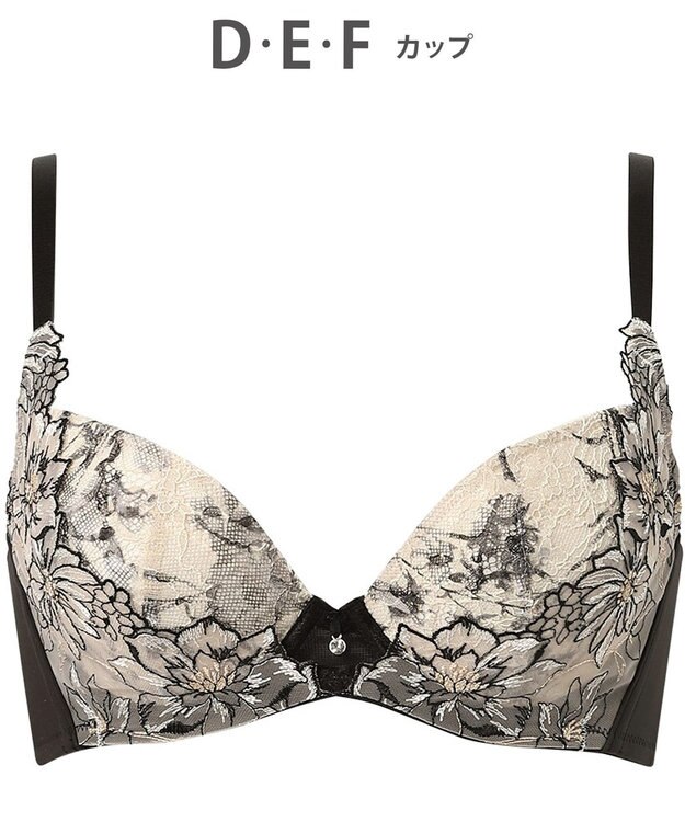 WACOAL ブラジャー 【ハグするブラ】 体温を感知してカラダになじむ 谷間メイク 脇高設計 レディース BXB478 /ワコール ブラック