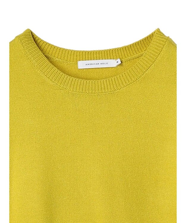 AMERICAN HOLIC バイパチ袖ボリュームニットプルオーバー　 Yellow
