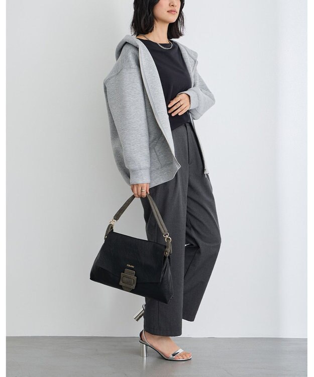 MioFIRANO バックル付きフラップトートバッグ 2WAY　FIRANO フィラノ BLACK