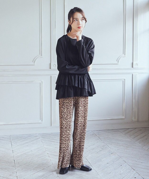 earth music&ecology フリルヘムプルオーバー Black