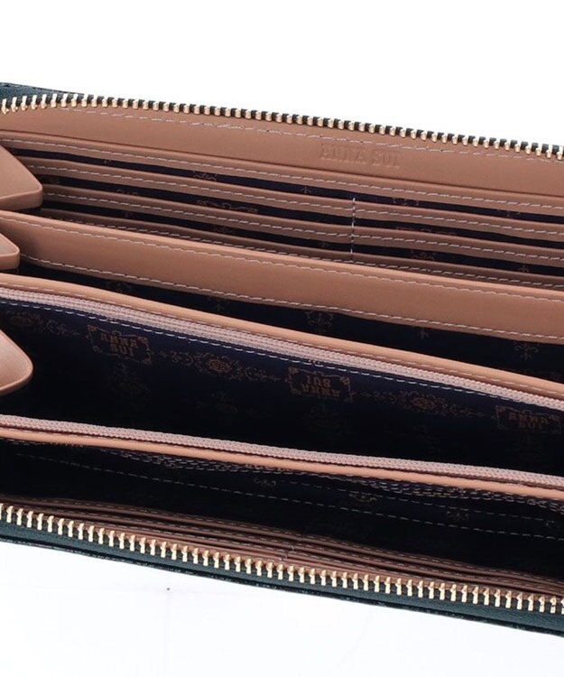 ANNA SUI ルーミー ラウンドファスナー長財布 グリーン