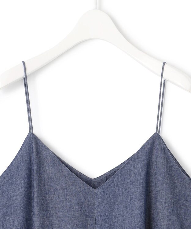 ICB 【洗える】PlaXコットンソフトデニム キャミソールワンピース インディゴ系