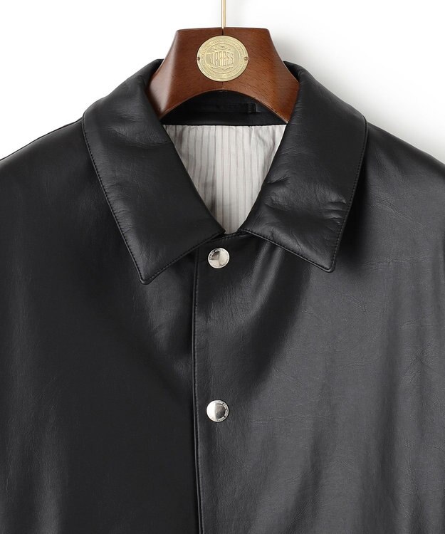 J.PRESS MEN 【プロテインレザー】ステンカラーコート ブラック系