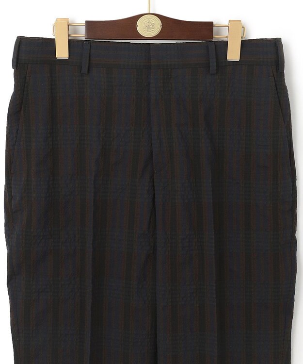 J.PRESS MEN J.PRESSアーカイヴパターン ダークチェックサッカー スラックス ダークブラウン系4