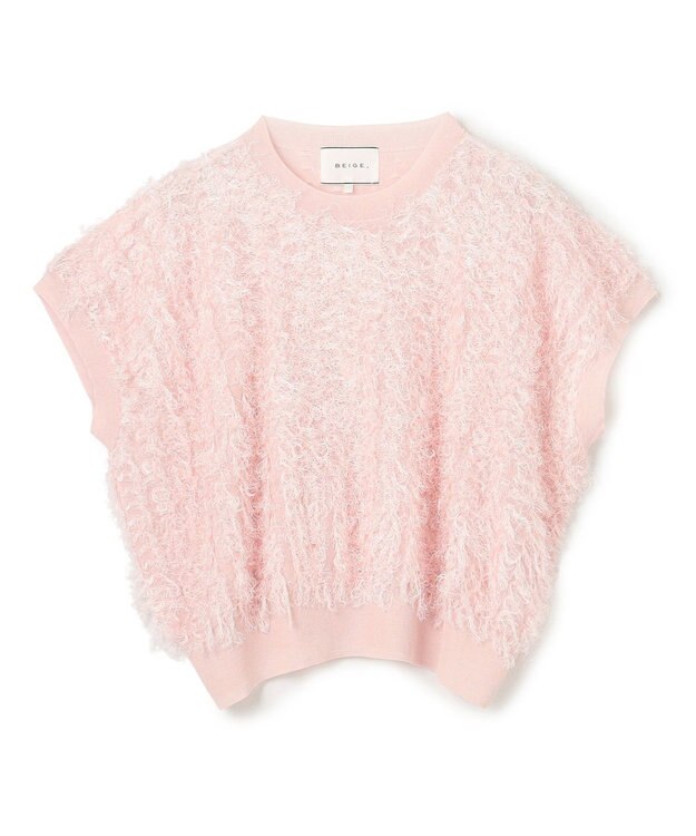 BEIGE， 【洗える】LYCORIS / カットジャカードプルオーバーニット Light Pink