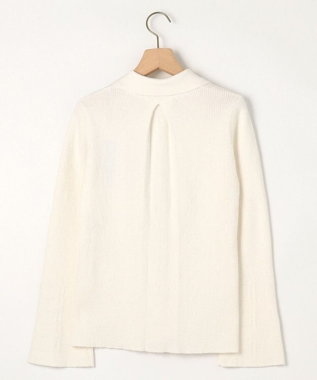 組曲 L 【WEB限定】ミニブークレー襟付きニットポロ アイボリー系