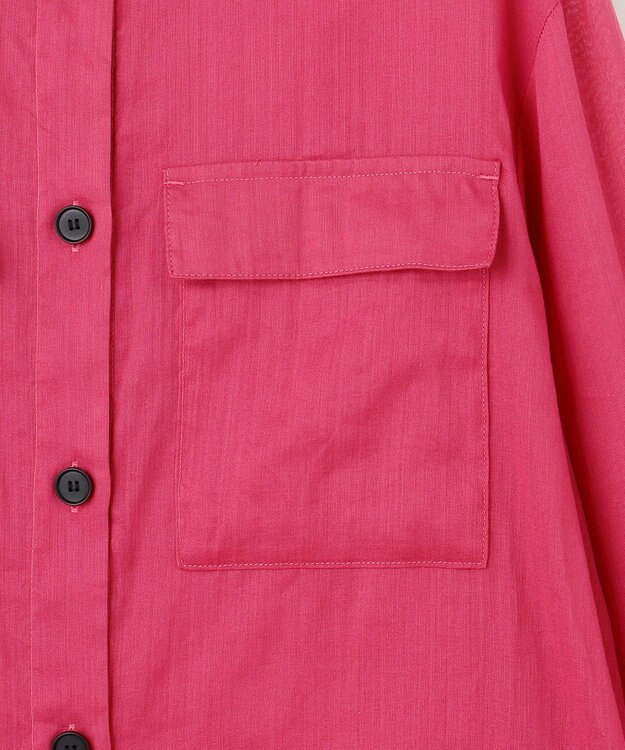 ICB L 【洗える】ラミーコットンボイル シアーシャツ フューシャピンク系