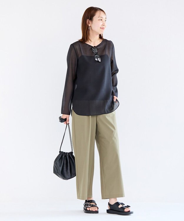 UNFILO FINE MOVE ワイドパンツ カーキ